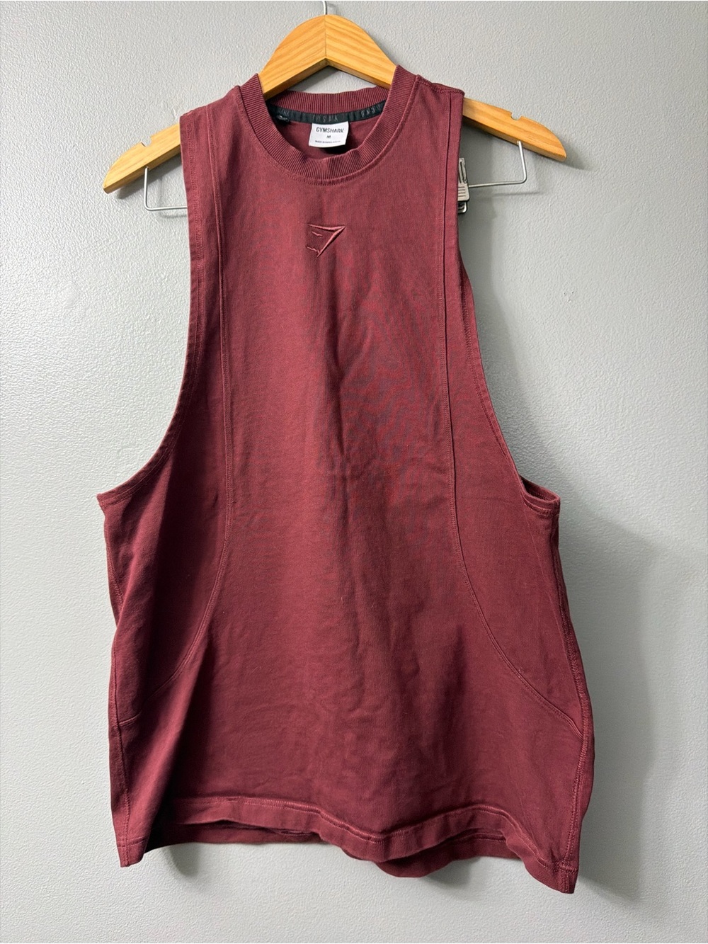 burgundy brown Gymshark Training Drop Arm Tank  relaxed, dropped  arm medium